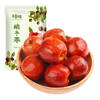 百草味脆冬棗35g黃驊脆冬棗零食無(wú)核酥脆紅棗干果干休閑食品